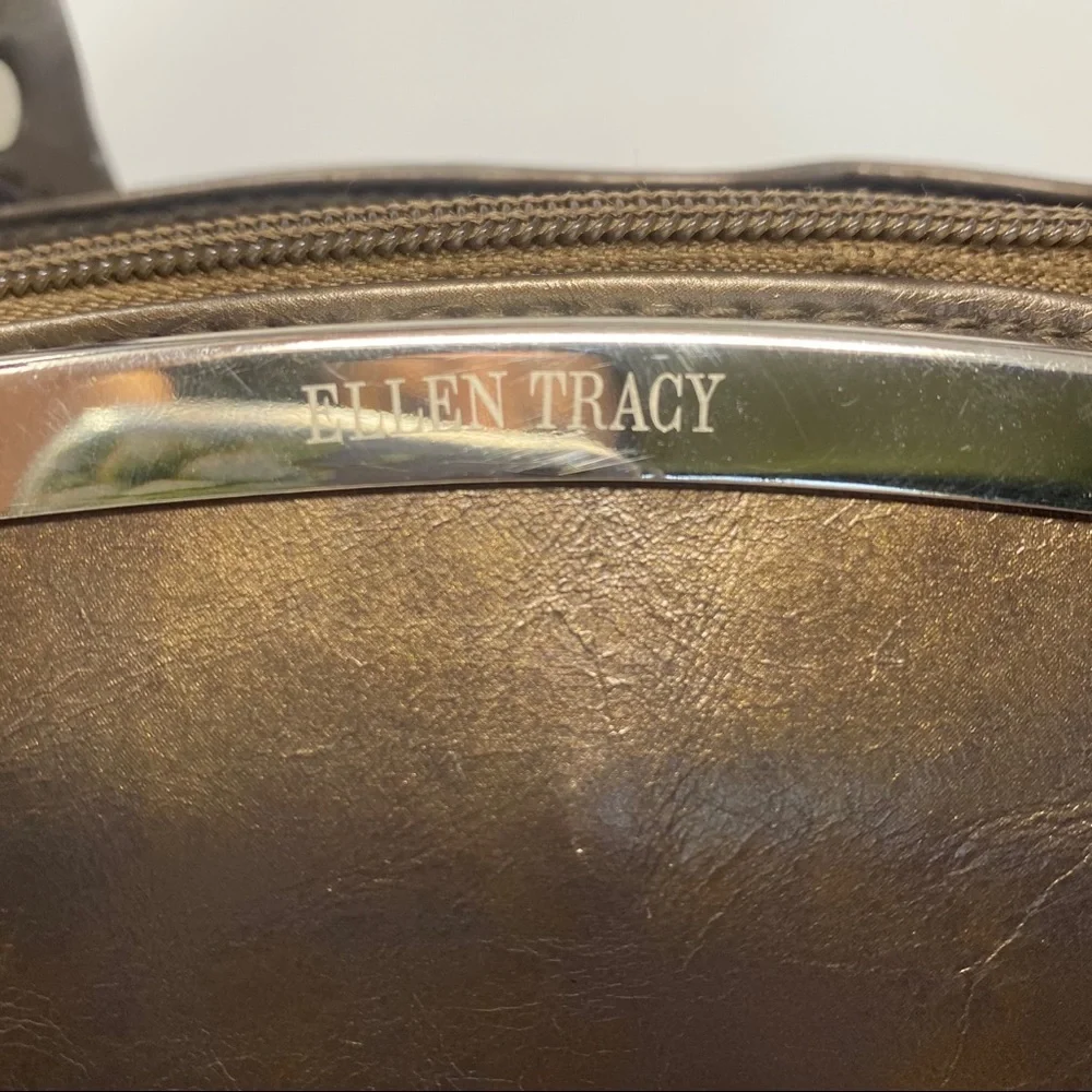 ELLEN TRACY 3 Compartment Bronze Tote Handbag